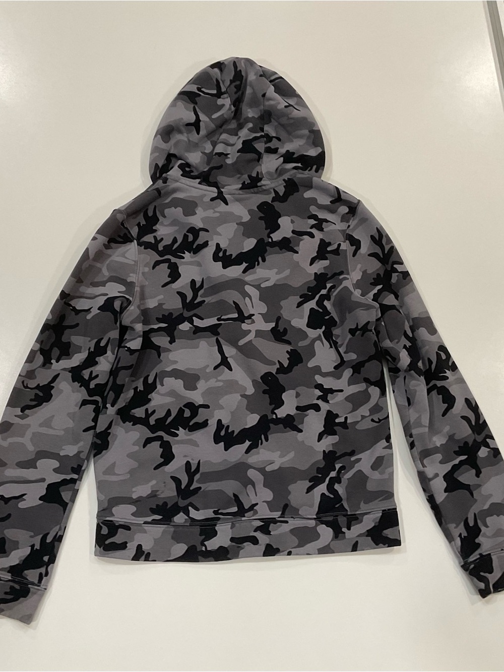 Nike Boys Gray Black Camo Full Zip Hoodie Sweatshirt Fleece Lined - Picture 5 of 8